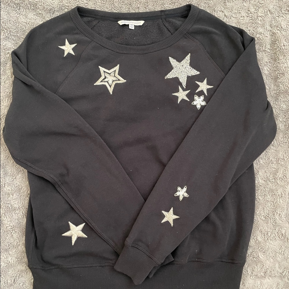 Rebecca Minkoff Graham Sweatshirt with embroidered beaded stars